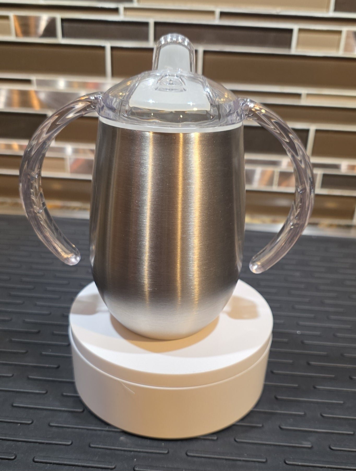 8 oz Silver Stainless Steel Sippy Cup