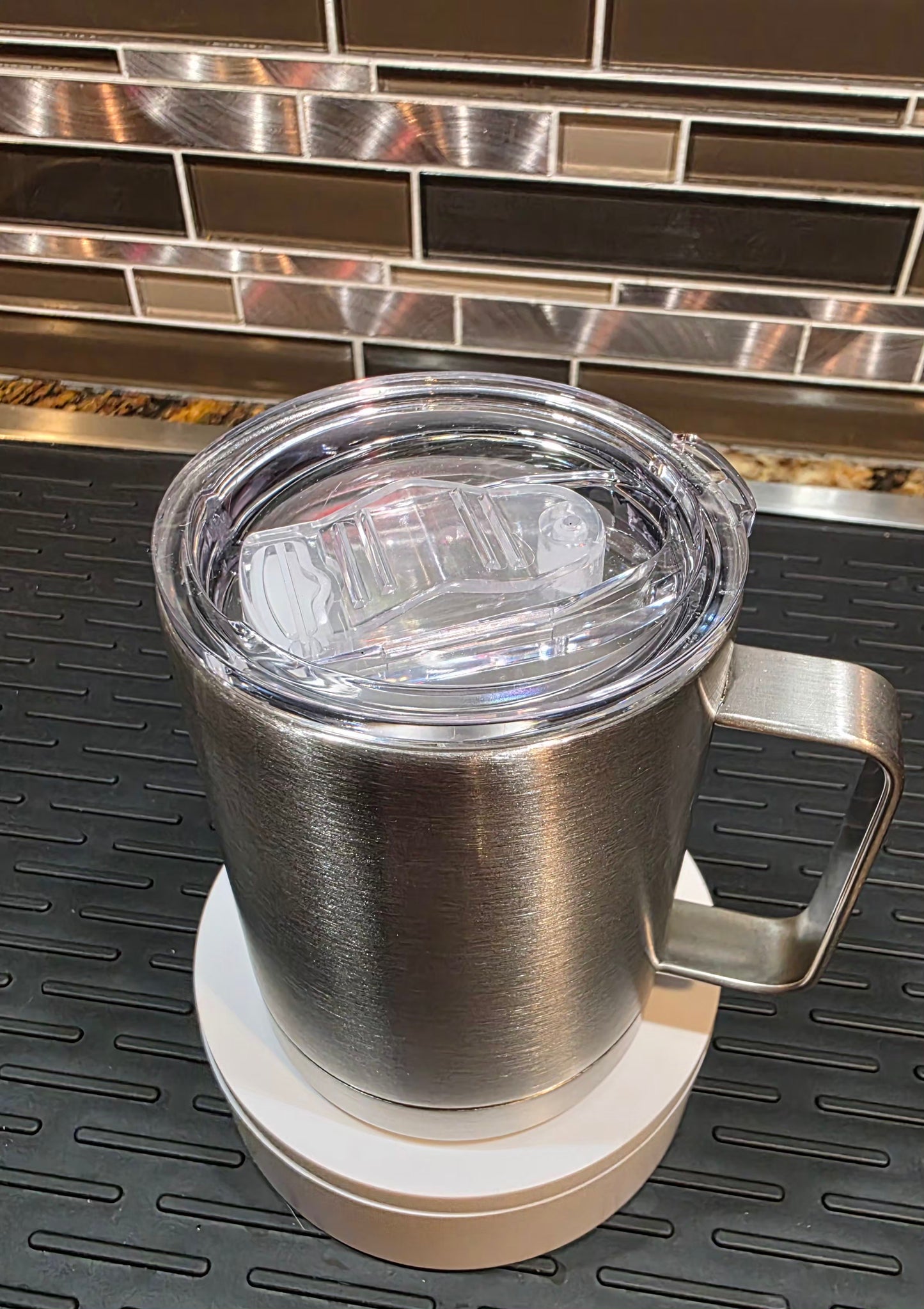10 oz Silver Stainless Steel Coffee Mug