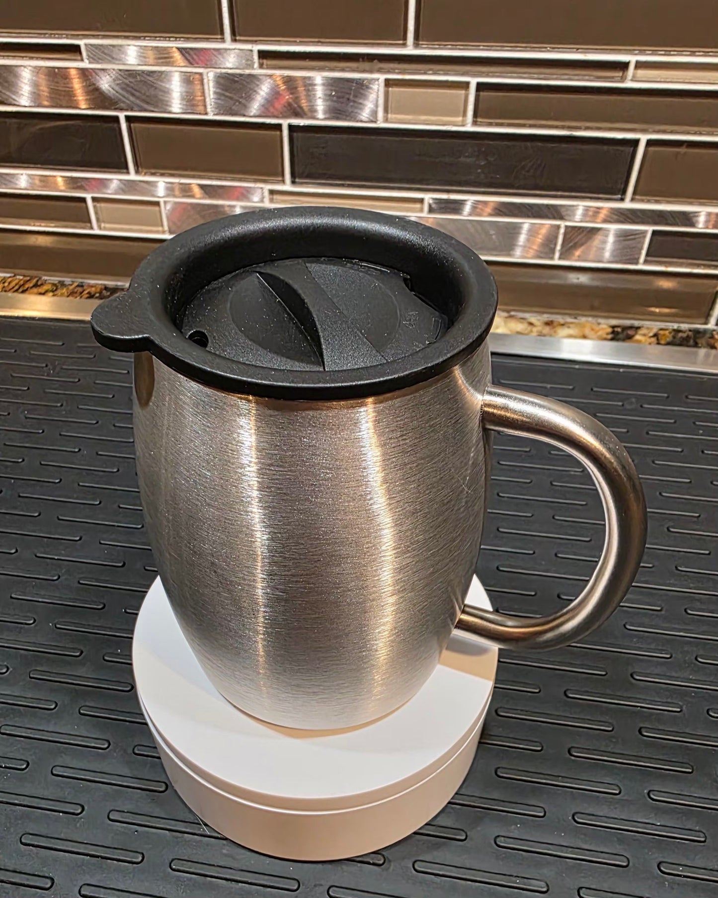 14 oz Silver Stainless Steel Coffee Mug