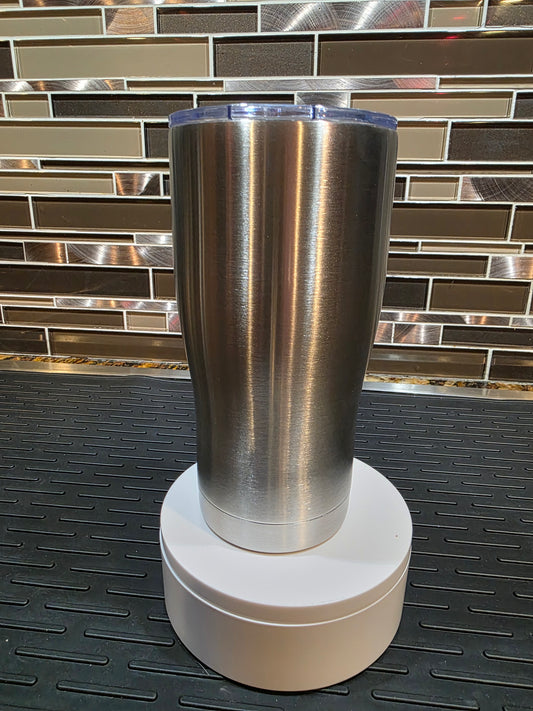 16oz SILVER SS Curved TUMBLER