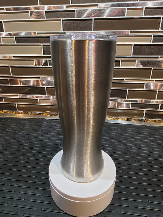 30oz SILVER SS Beer Pilar Tumbler