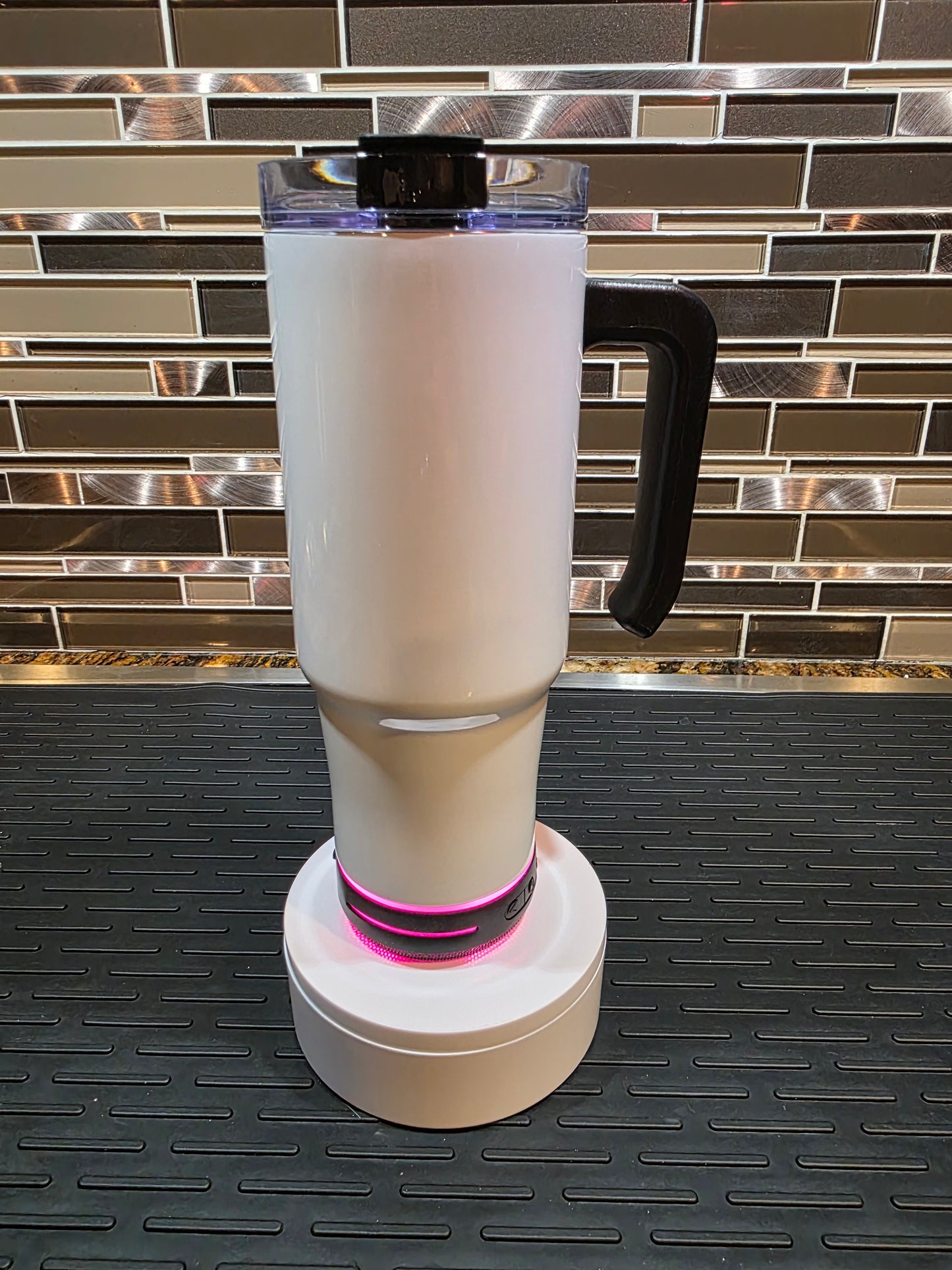30oz WHITE Stainless Steel Bluetooth Tumbler