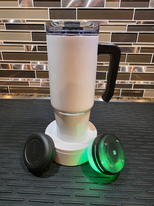 30oz WHITE Stainless Steel Bluetooth Tumbler